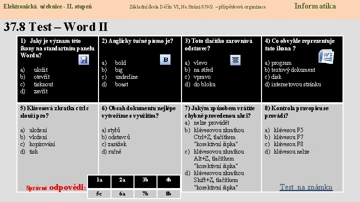 Elektronická učebnice - II. stupeň Základní škola Děčín VI, Na Stráni 879/2 – příspěvková