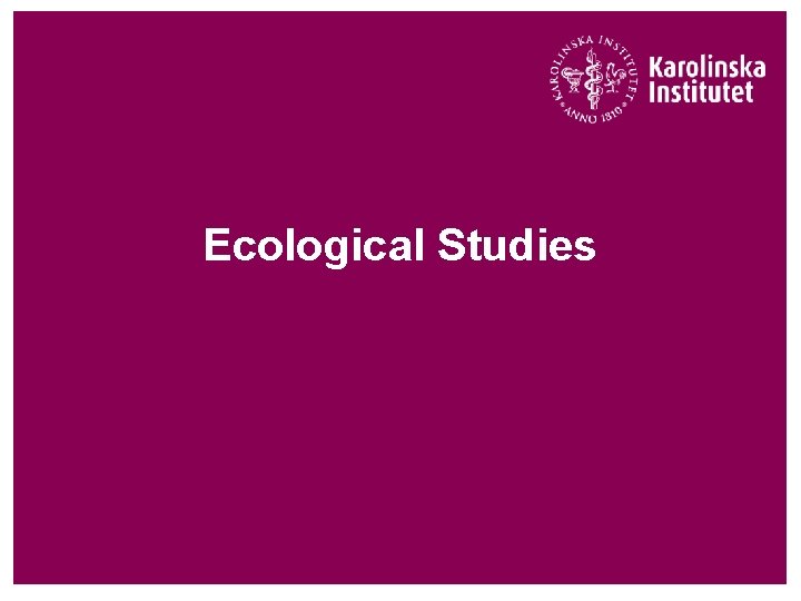 Ecological Studies 