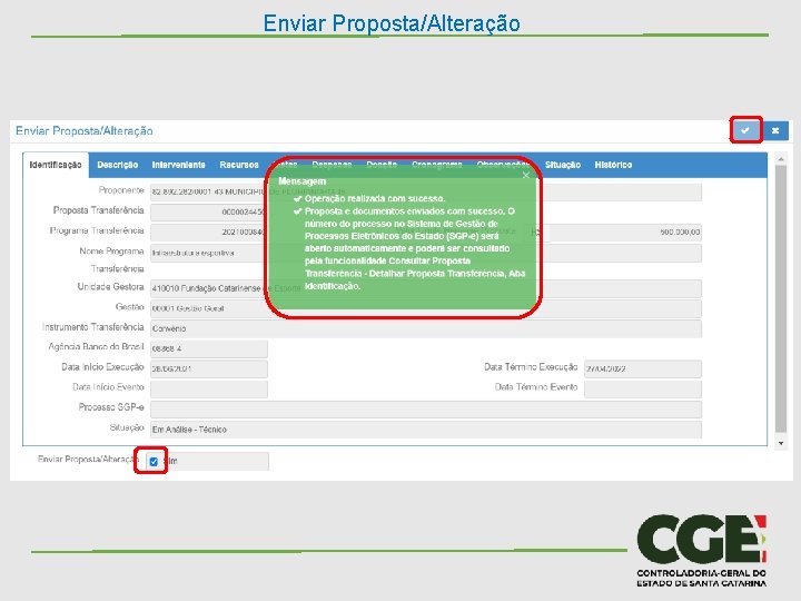Enviar Proposta/Alteração 