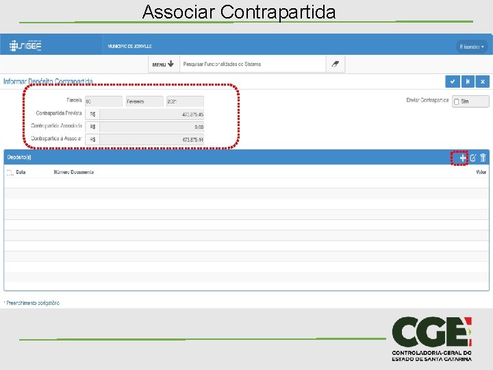 Associar Contrapartida 