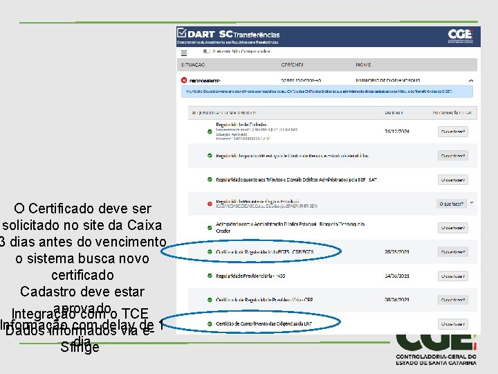 O Certificado deve ser solicitado no site da Caixa 3 dias antes do vencimento