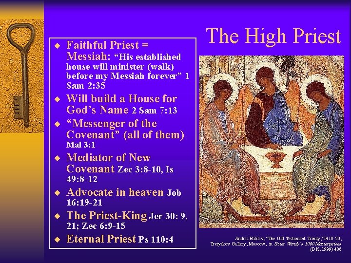 ¨ Faithful Priest = The High Priest Messiah: “His established house will minister (walk)