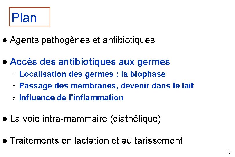 Plan l Agents pathogènes et antibiotiques l Accès des antibiotiques aux germes » »