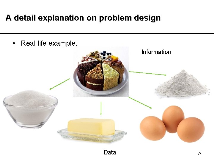 A detail explanation on problem design • Real life example: Information Data 27 A detail explanation on problem design • Real life example: Information Data 27