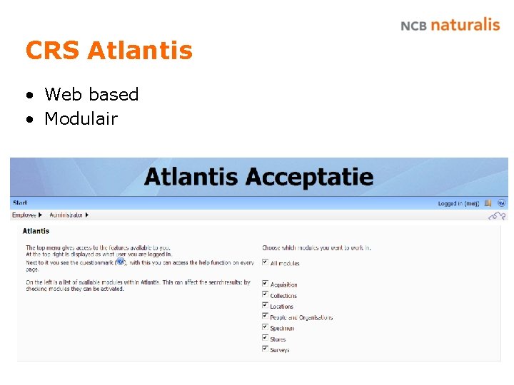 CRS Atlantis • Web based • Modulair 