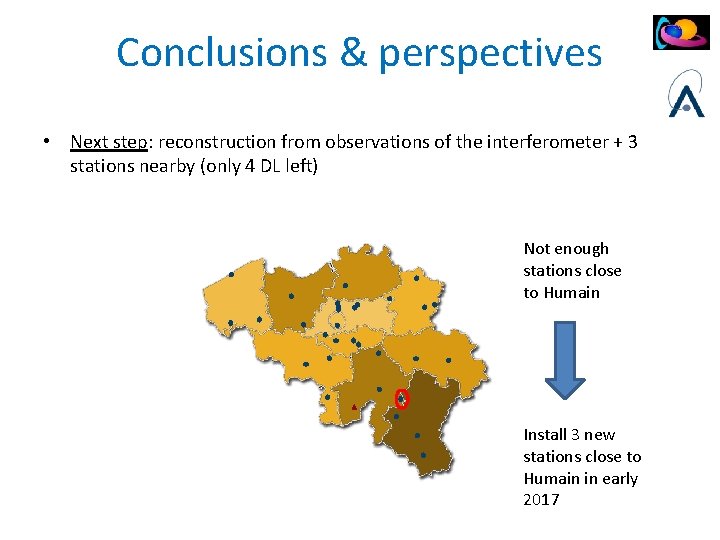 Conclusions & perspectives • Next step: reconstruction from observations of the interferometer + 3