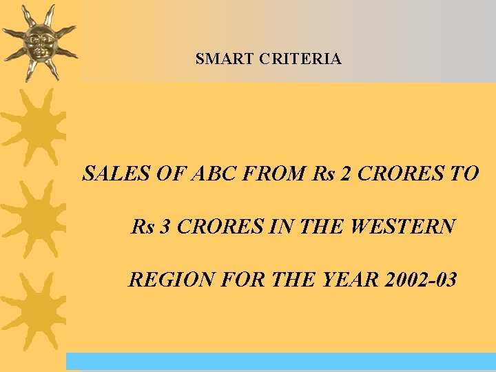 SMART CRITERIA • SALES FROM Rs 2 CRORES TO Rs 3 • INCREASE IN