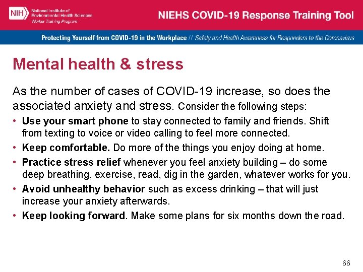 Mental health & stress As the number of cases of COVID-19 increase, so does