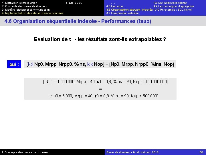 1. Motivation et introduction 5. Les SGBD 2. Concepts des bases de données 3.