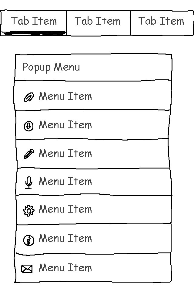 Tab Item Popup Menu Item Menu Item Tab Item 