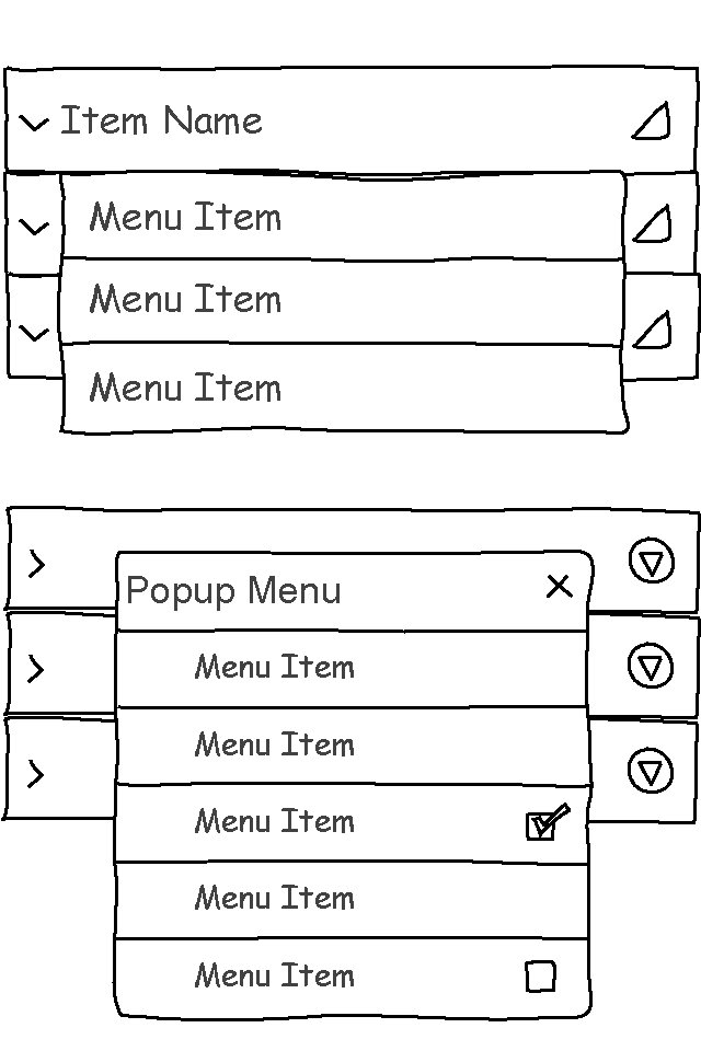 Item Name Menu Item Popup Menu Item Menu Item 