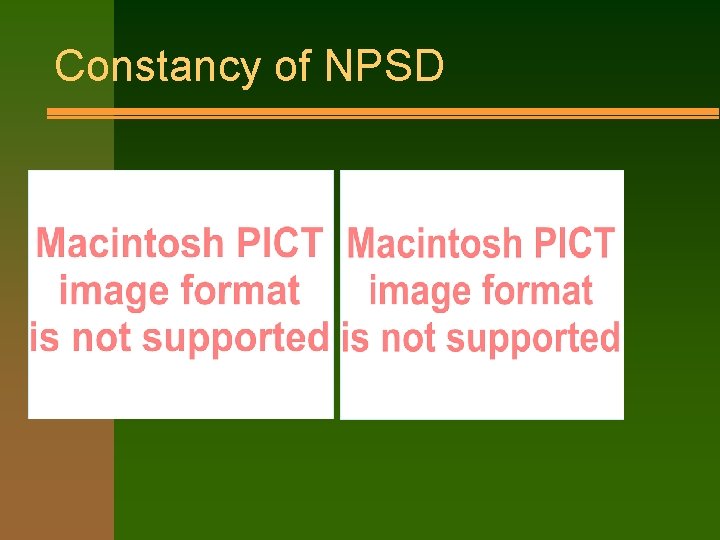 Constancy of NPSD 