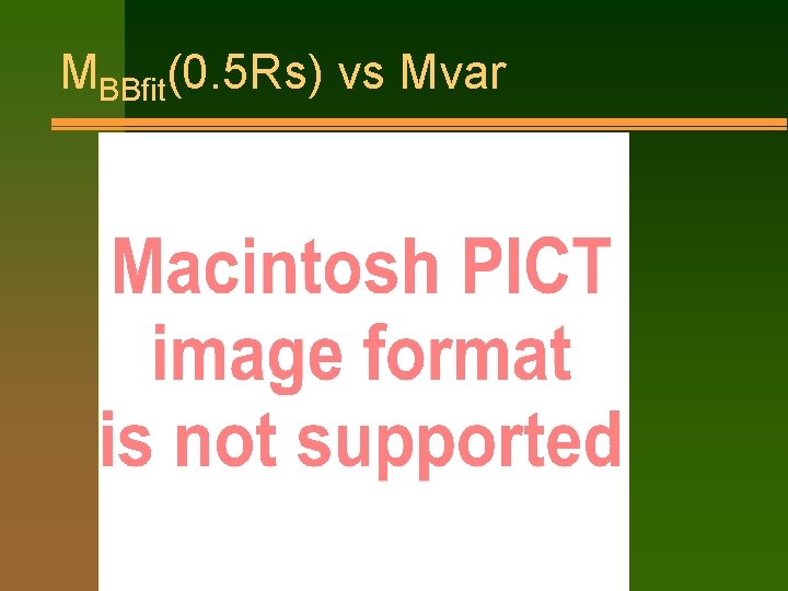 MBBfit(0. 5 Rs) vs Mvar 