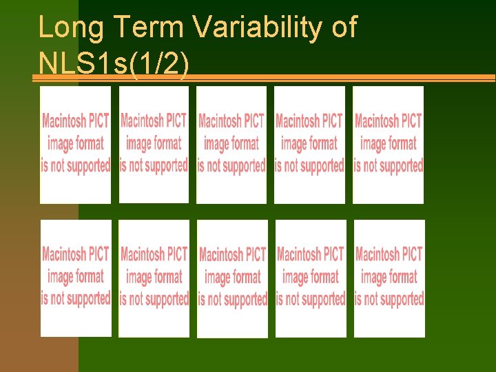 Long Term Variability of NLS 1 s(1/2) 