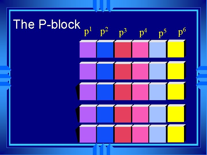 The P-block p 1 p 2 p 3 p 4 p 5 p 6