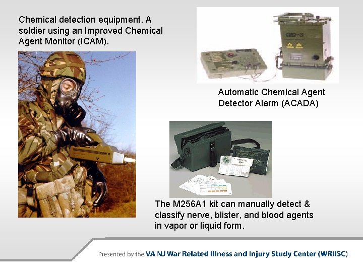 Chemical detection equipment. A soldier using an Improved Chemical Agent Monitor (ICAM). Automatic Chemical