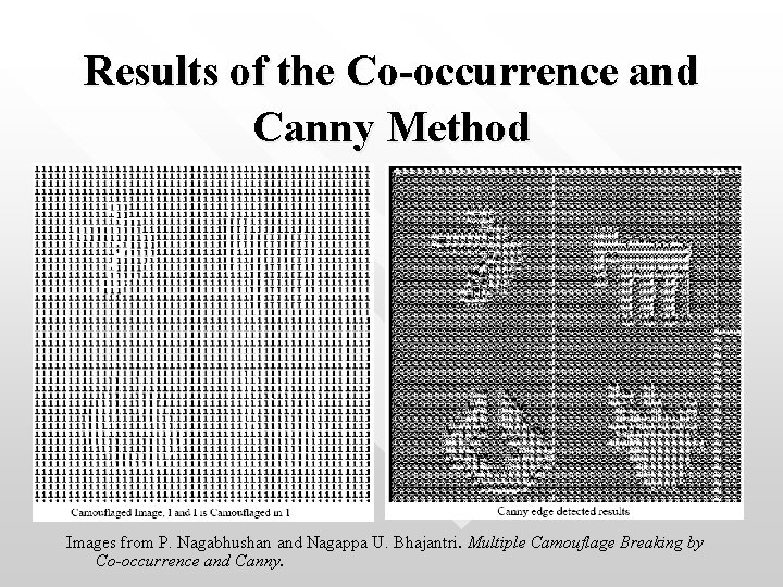 Results of the Co-occurrence and Canny Method Images from P. Nagabhushan and Nagappa U.