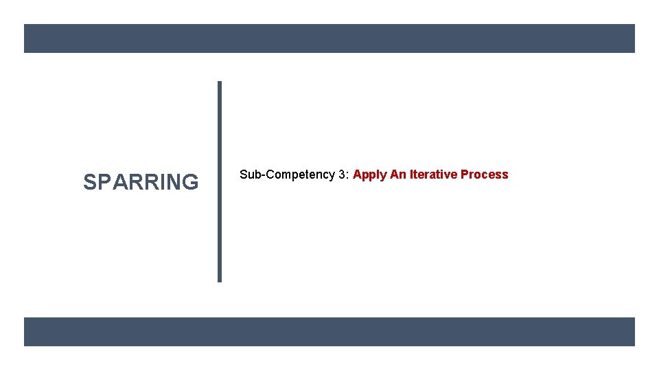 SPARRING Sub-Competency 3: Apply An Iterative Process 