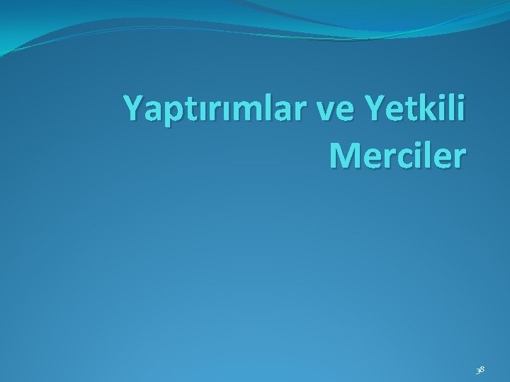 Yaptırımlar ve Yetkili Merciler 38 