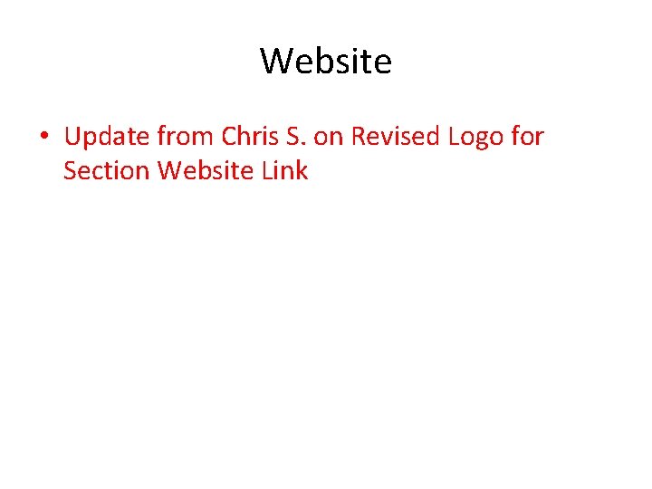 Website • Update from Chris S. on Revised Logo for Section Website Link 