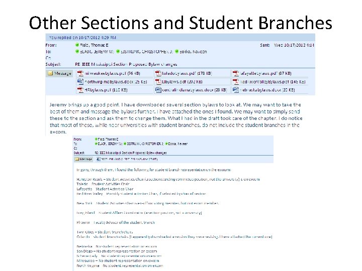 Other Sections and Student Branches 