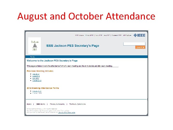 August and October Attendance 