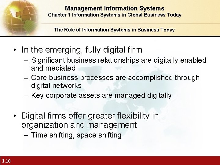 Management Information Systems Chapter 1 Information Systems in Global Business Today The Role of