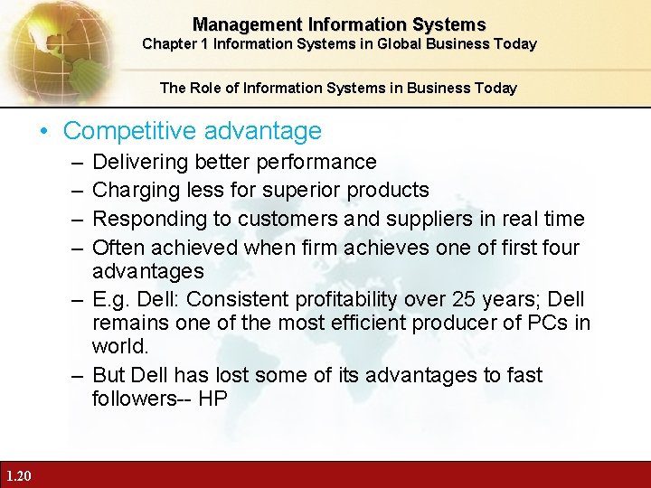 Management Information Systems Chapter 1 Information Systems in Global Business Today The Role of