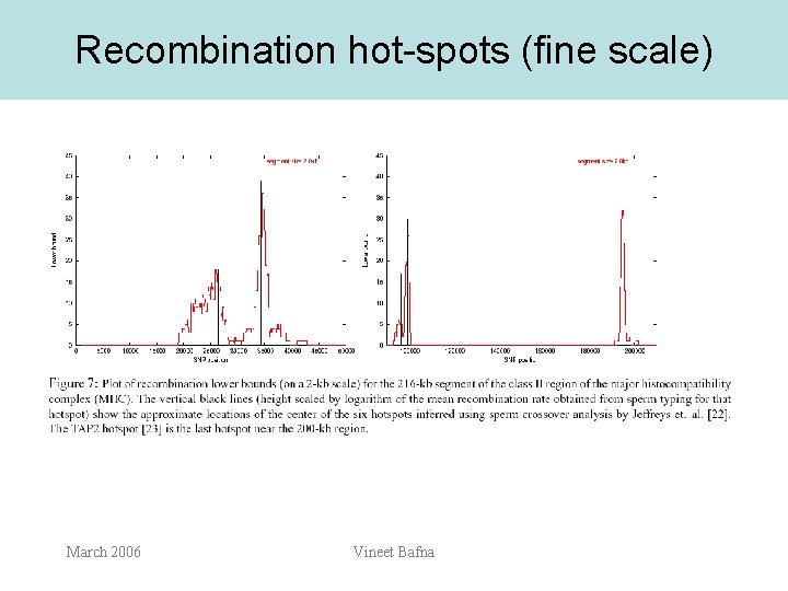 Recombination hot-spots (fine scale) March 2006 Vineet Bafna 