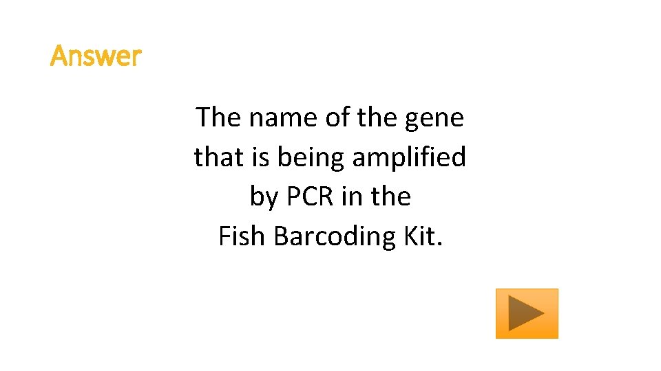 Answer The name of the gene that is being amplified by PCR in the