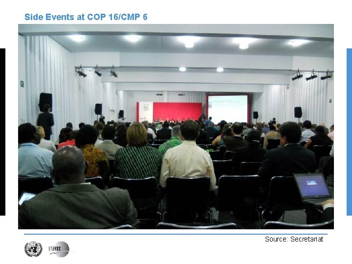 Side Events at COP 16/CMP 6 Source: Secretariat 