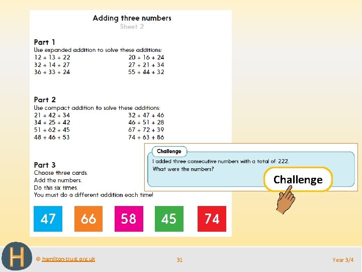 Challenge © hamilton-trust. org. uk 31 Year 3/4 