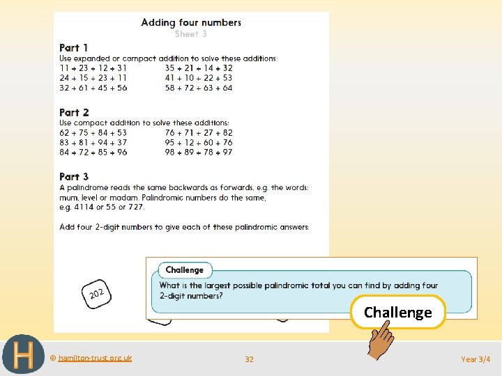 Challenge © hamilton-trust. org. uk 32 Year 3/4 