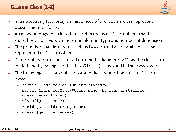 Class [1 -2] u u u In an executing Java program, instances of the