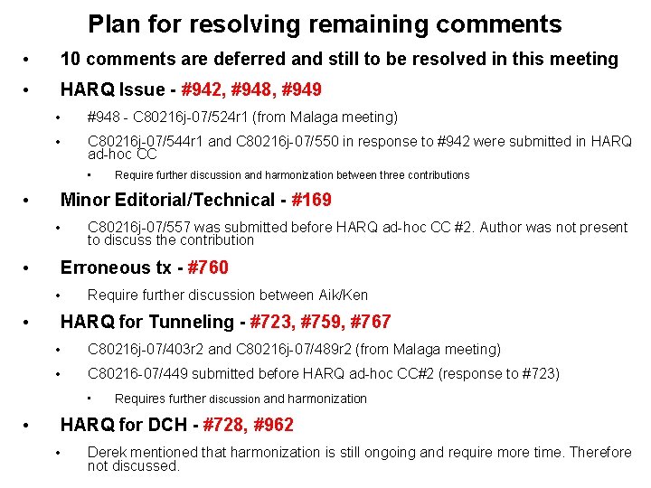 HARQ AdHoc Report IEEE 802 16 Presentation Submission