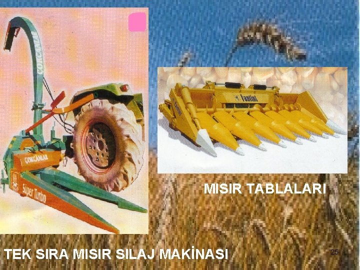 MISIR TABLALARI TEK SIRA MISIR SILAJ MAKİNASI 25 