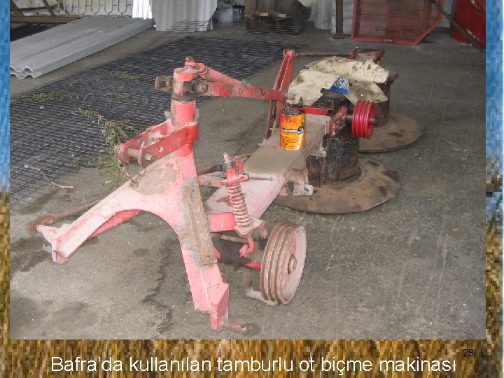 Bafra’da kullanılan tamburlu ot biçme makinası 28 