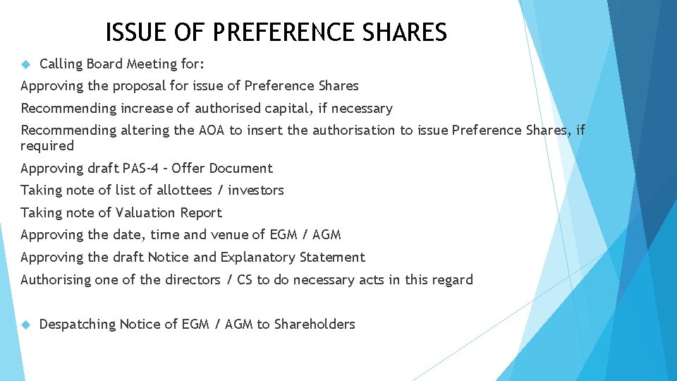 ISSUE OF PREFERENCE SHARES Calling Board Meeting for: Approving the proposal for issue of
