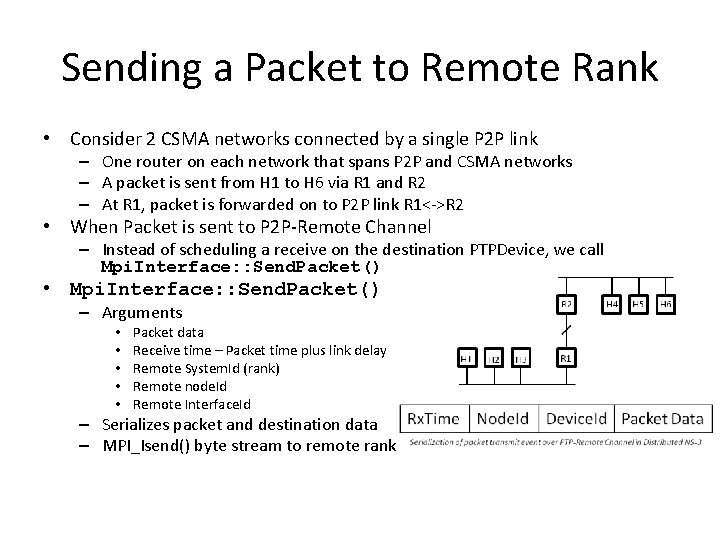 Sending a Packet to Remote Rank • Consider 2 CSMA networks connected by a