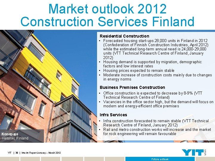Market outlook 2012 Construction Services Finland Residential Construction • Forecasted housing start-ups 28, 000
