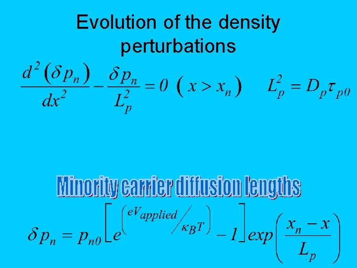 Evolution of the density perturbations 