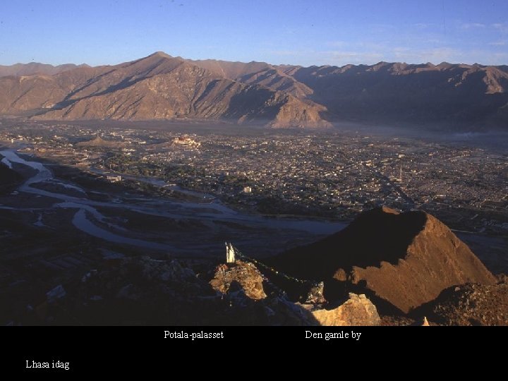Potala-palasset Lhasa idag Den gamle by 