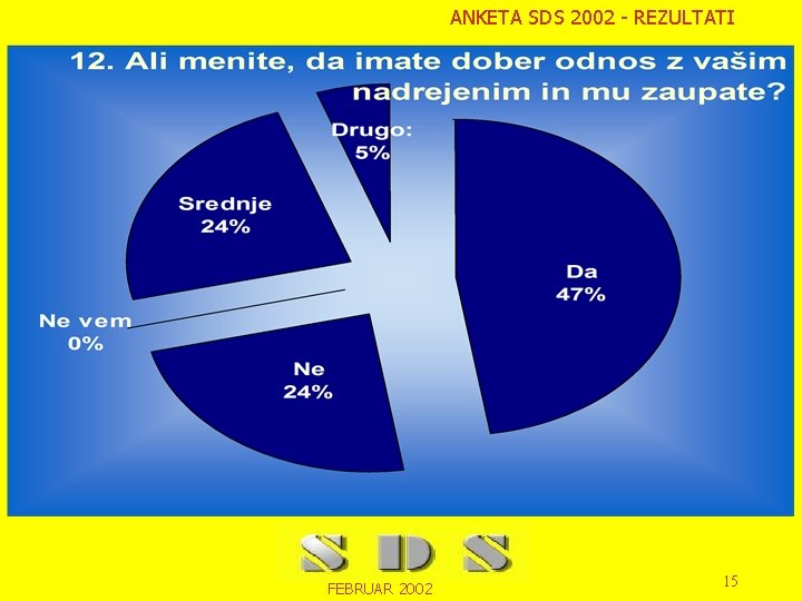 ANKETA SDS 2002 - REZULTATI FEBRUAR 2002 15 