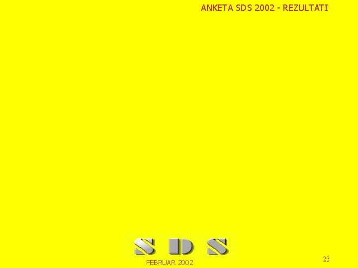 ANKETA SDS 2002 - REZULTATI FEBRUAR 2002 23 