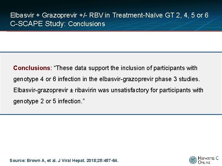 Elbasvir + Grazoprevir +/- RBV in Treatment-Naïve GT 2, 4, 5 or 6 C-SCAPE