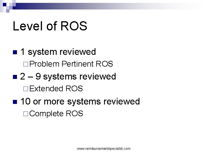 Level of ROS n 1 system reviewed ¨ Problem n Pertinent ROS 2 –
