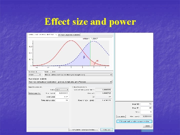 Effect size and power 