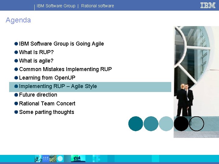 IBM Software Group | Rational software Agenda IBM Software Group is Going Agile What
