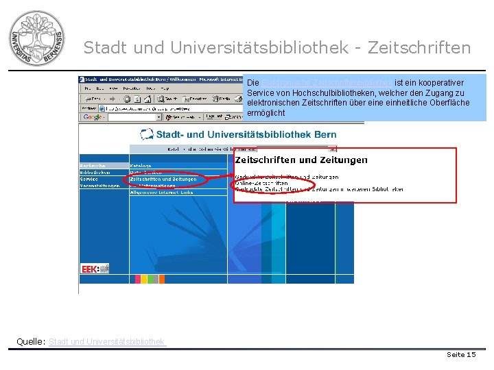 Stadt und Universitätsbibliothek - Zeitschriften Die Elektronische Zeitschriftenbibliothek ist ein kooperativer Service von Hochschulbibliotheken,