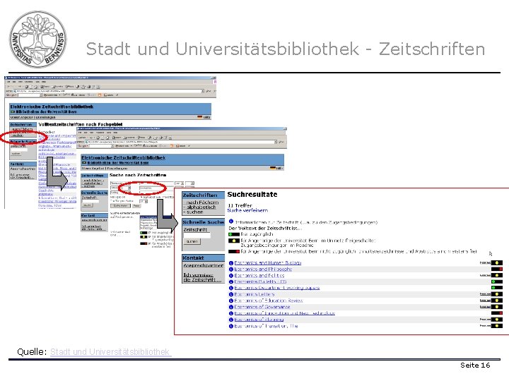 Stadt und Universitätsbibliothek - Zeitschriften Quelle: Stadt und Universitätsbibliothek Seite 16 